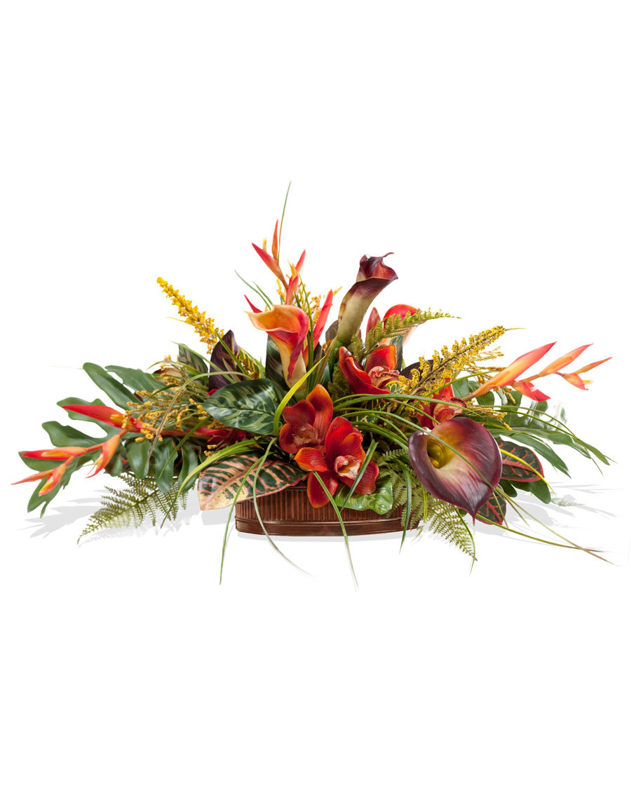 Orchid & Calla Lily Centerpiece Artificial Flower Arrangement