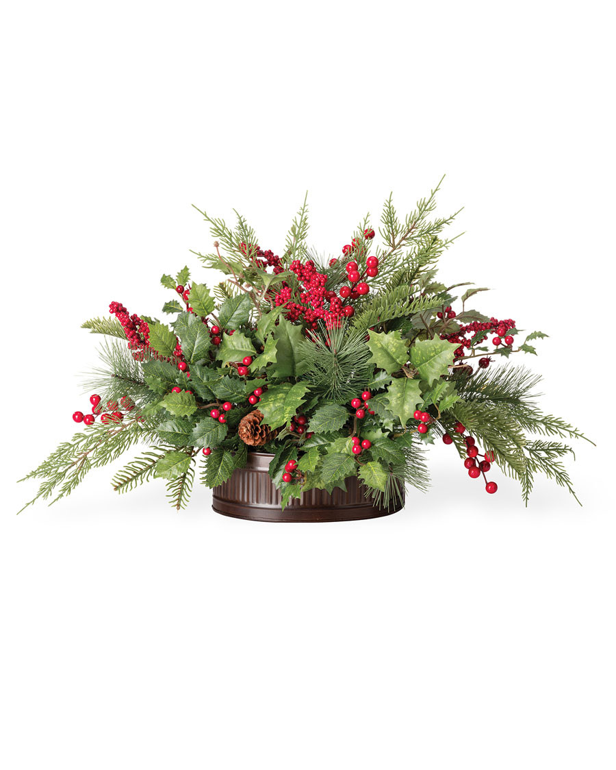 Pine, Berry & Cedar Medium Artificial Holiday Centerpiece