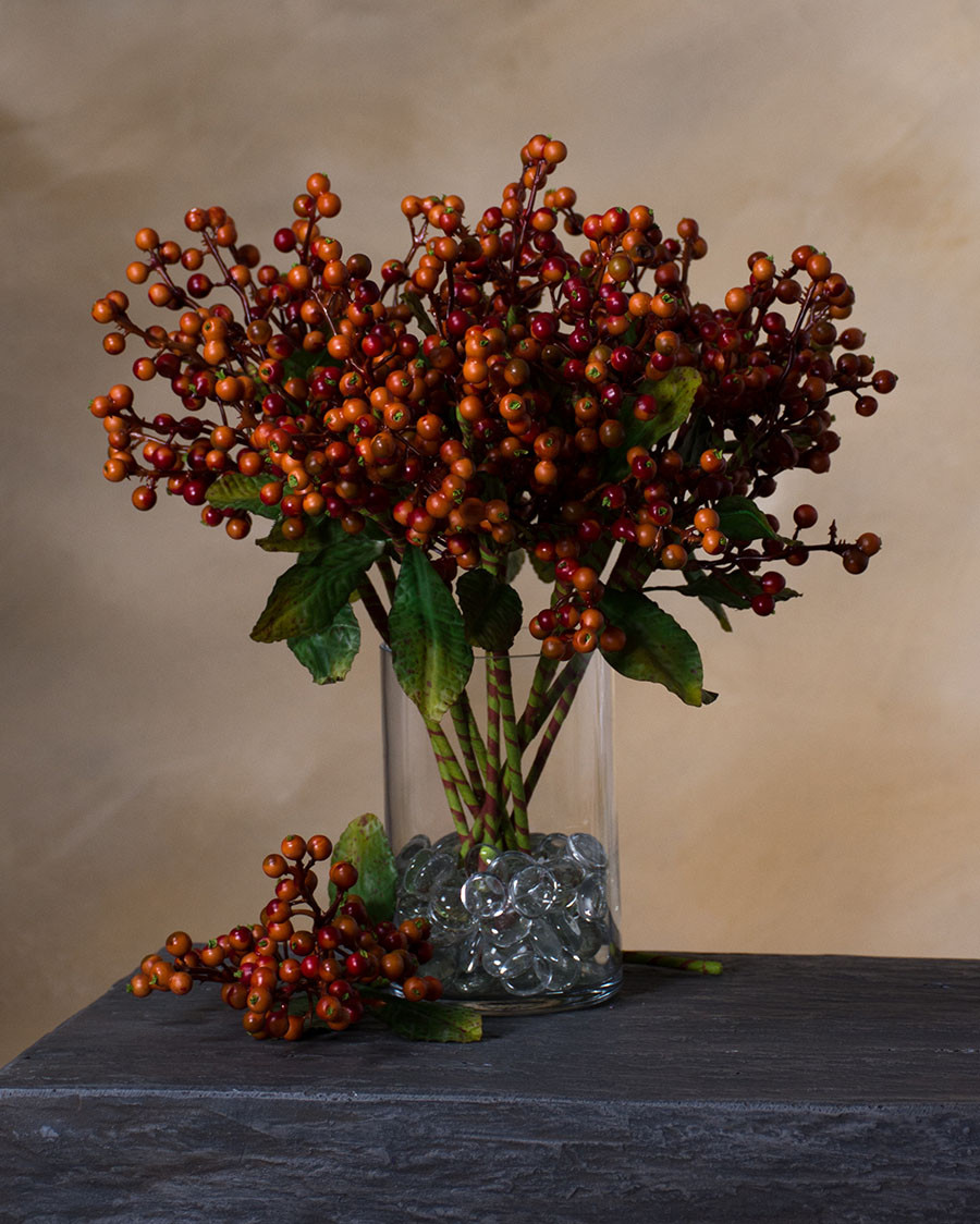 14" Faux Berry Foliage Stem Spray 4 14" Faux Berry Foliage Stem Spray