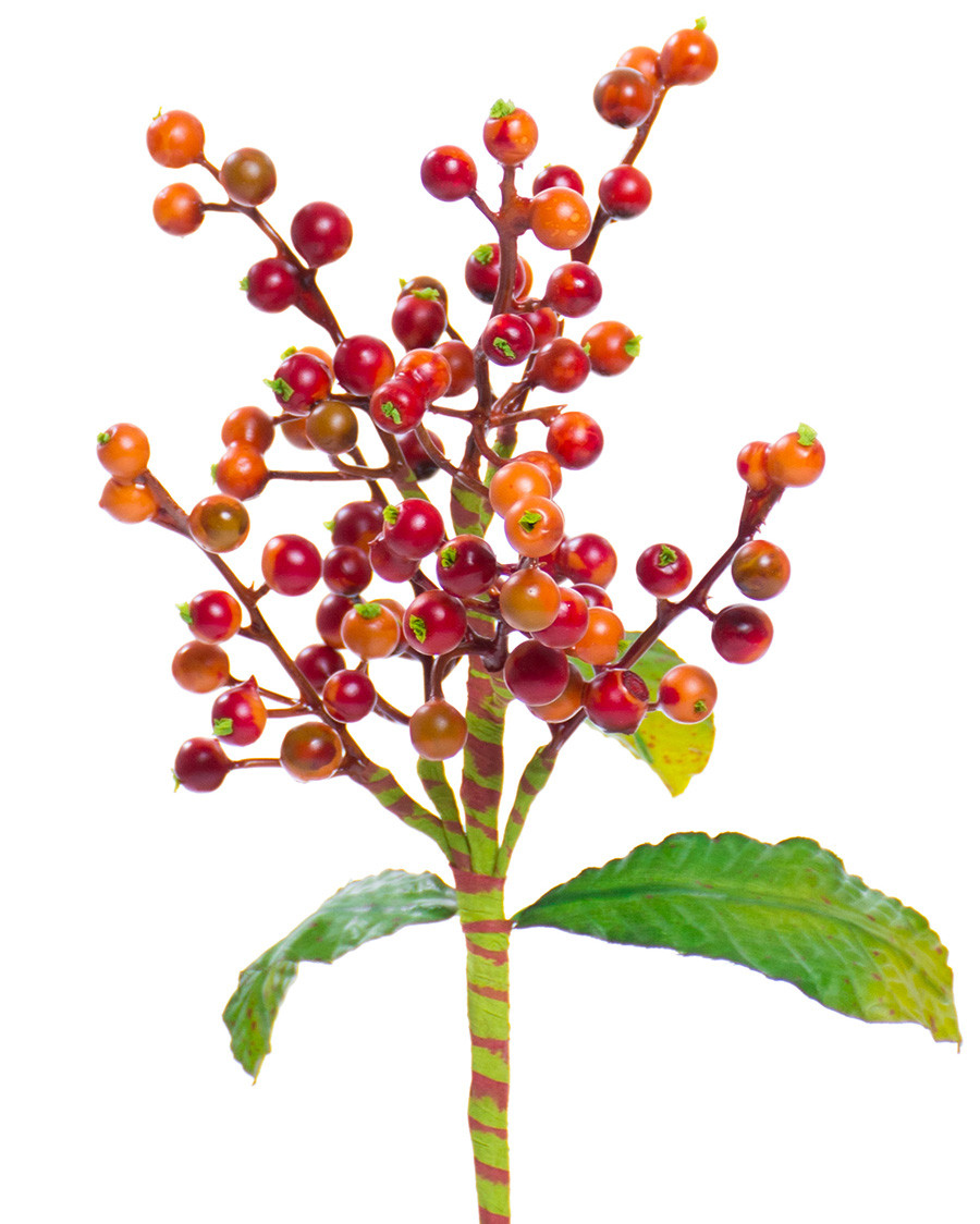 14" Faux Berry Foliage Stem Spray 5 14" Faux Berry Foliage Stem Spray