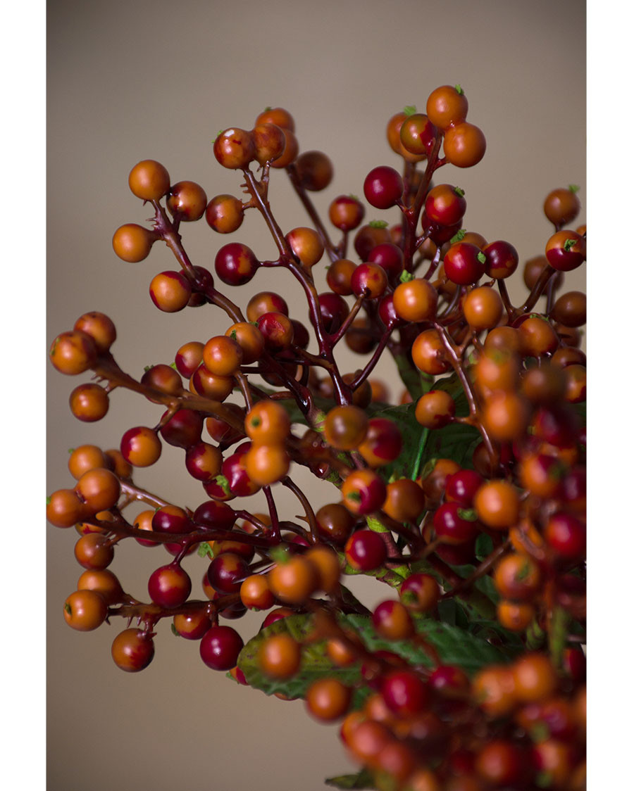 14" Faux Berry Foliage Stem Spray 6 14" Faux Berry Foliage Stem Spray