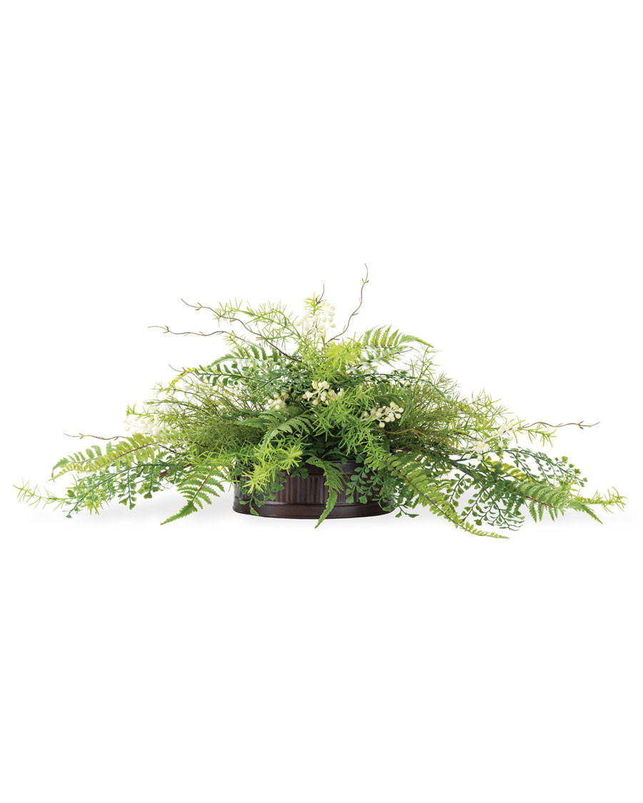 Mixed Ferns & Berries Faux Foliage Planter 3 Mixed Ferns & Berries Faux Foliage Planter