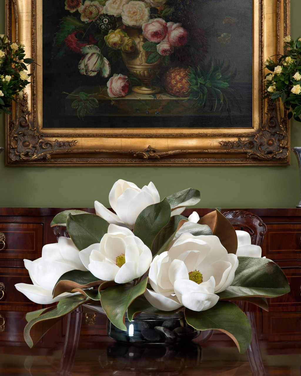 Magnolia Centerpiece Silk Flower Arrangement