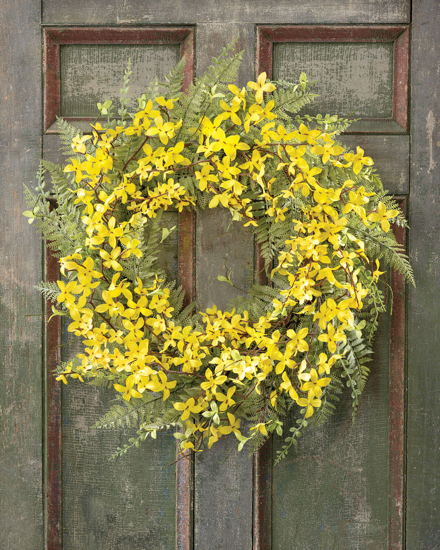 Silk Forsythia Wreath
