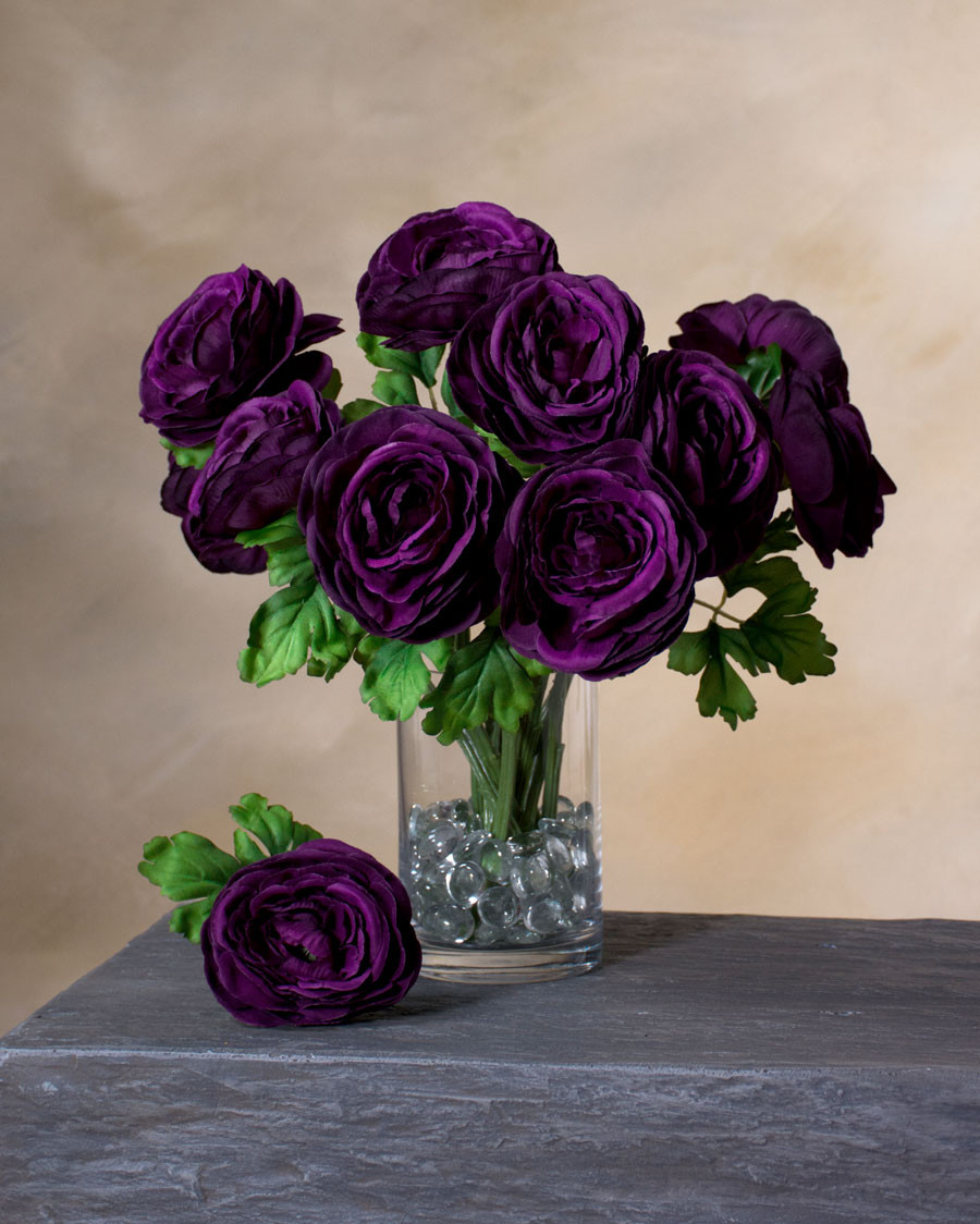 14" Ranunculus Silk Flower Stem