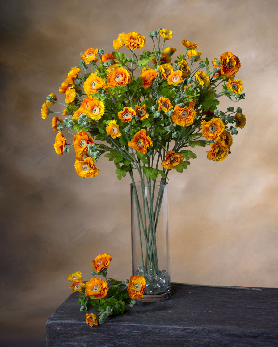 26" Faux Crysanthemum Roblush Silk Flower Spray