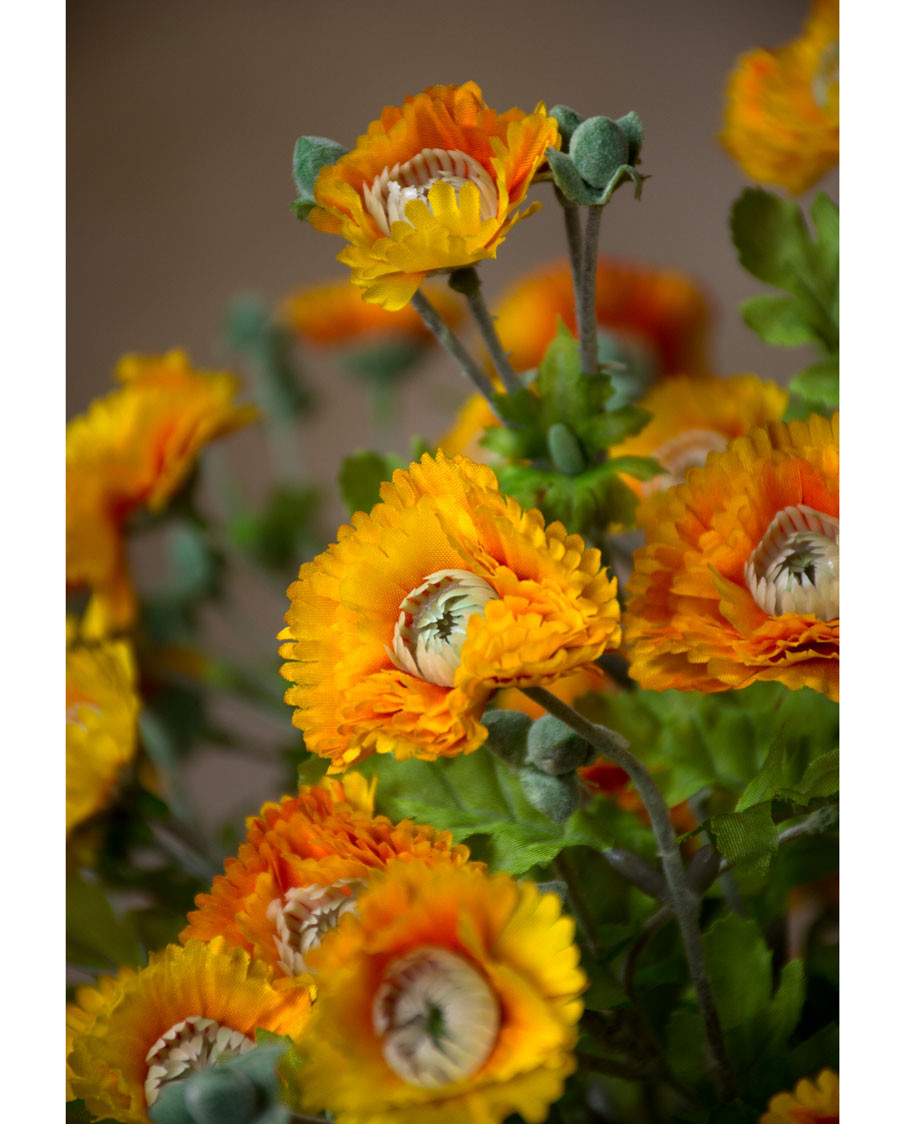 26" Faux Crysanthemum Roblush Silk Flower Spray