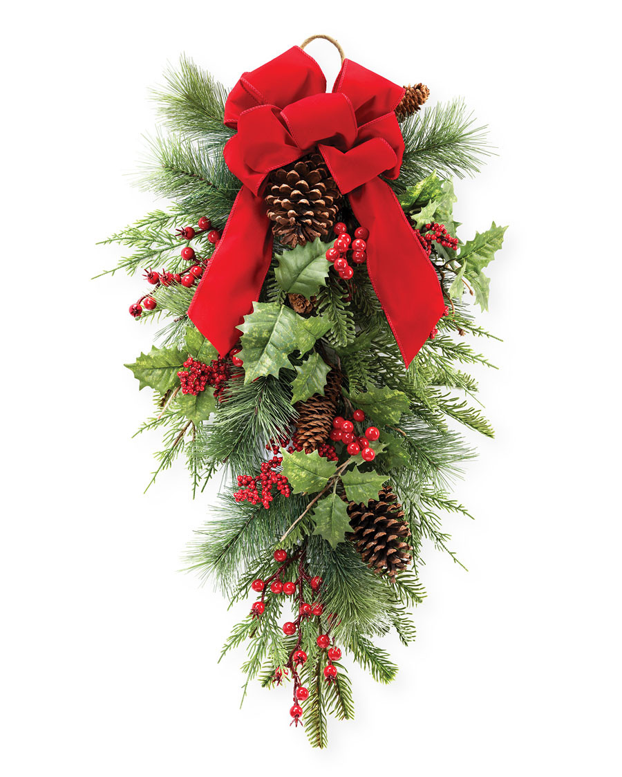 Pine, Berry & Cedar Artificial Holiday Teardrop