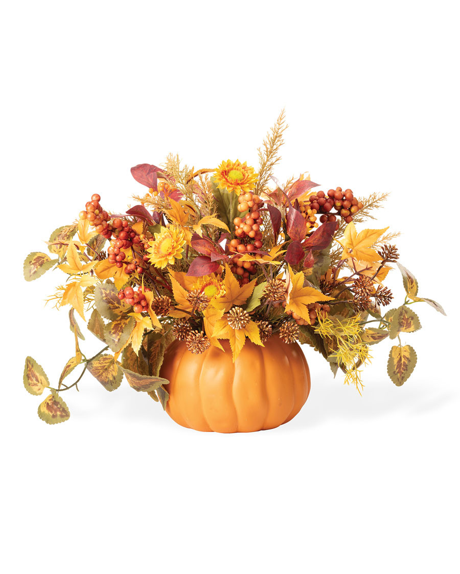 Pumpkin Harvest Faux Flower Centerpiece