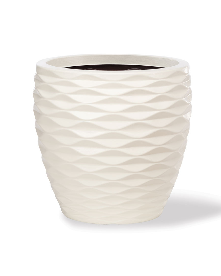 Valencia Decorative Container - 13.5"W x 13"H - Satin Ivory