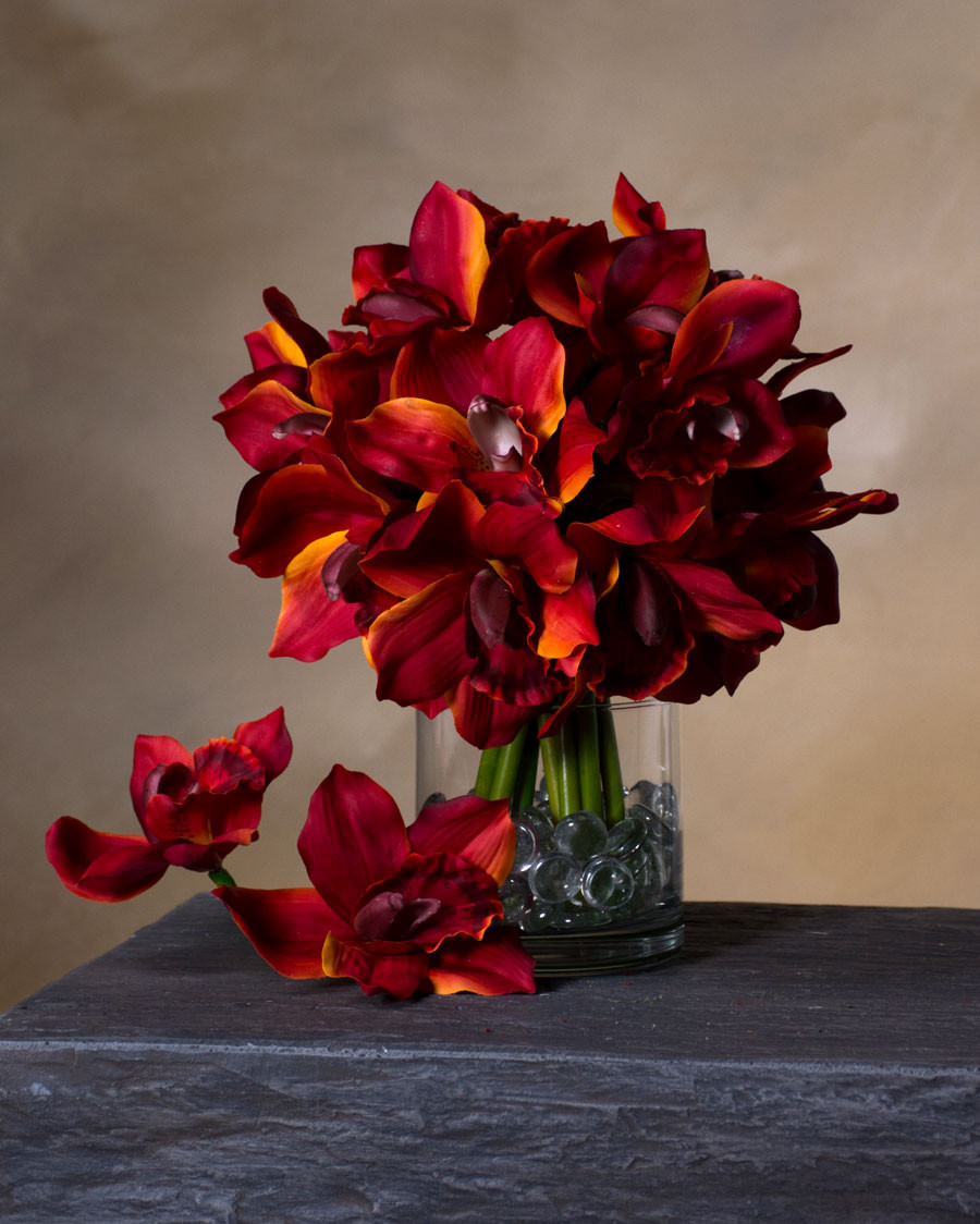 11" Artificial Cymbidium Orchid Flower Stem