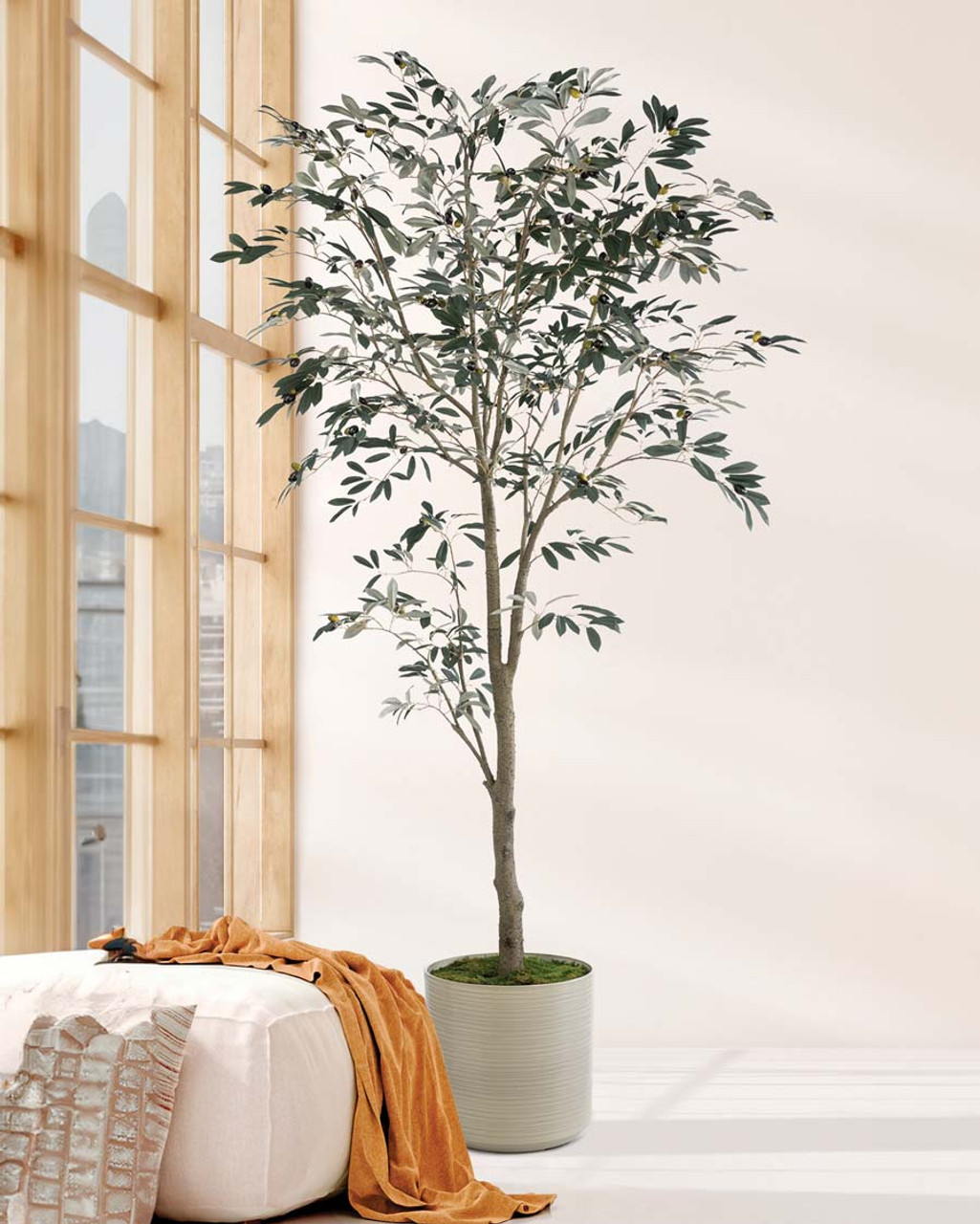 6' Silk Mediterranean Olive Tree