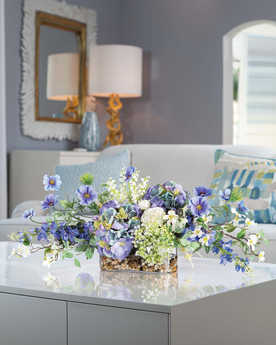 Cosmos & Hydrangea Silk Flower Centerpiece