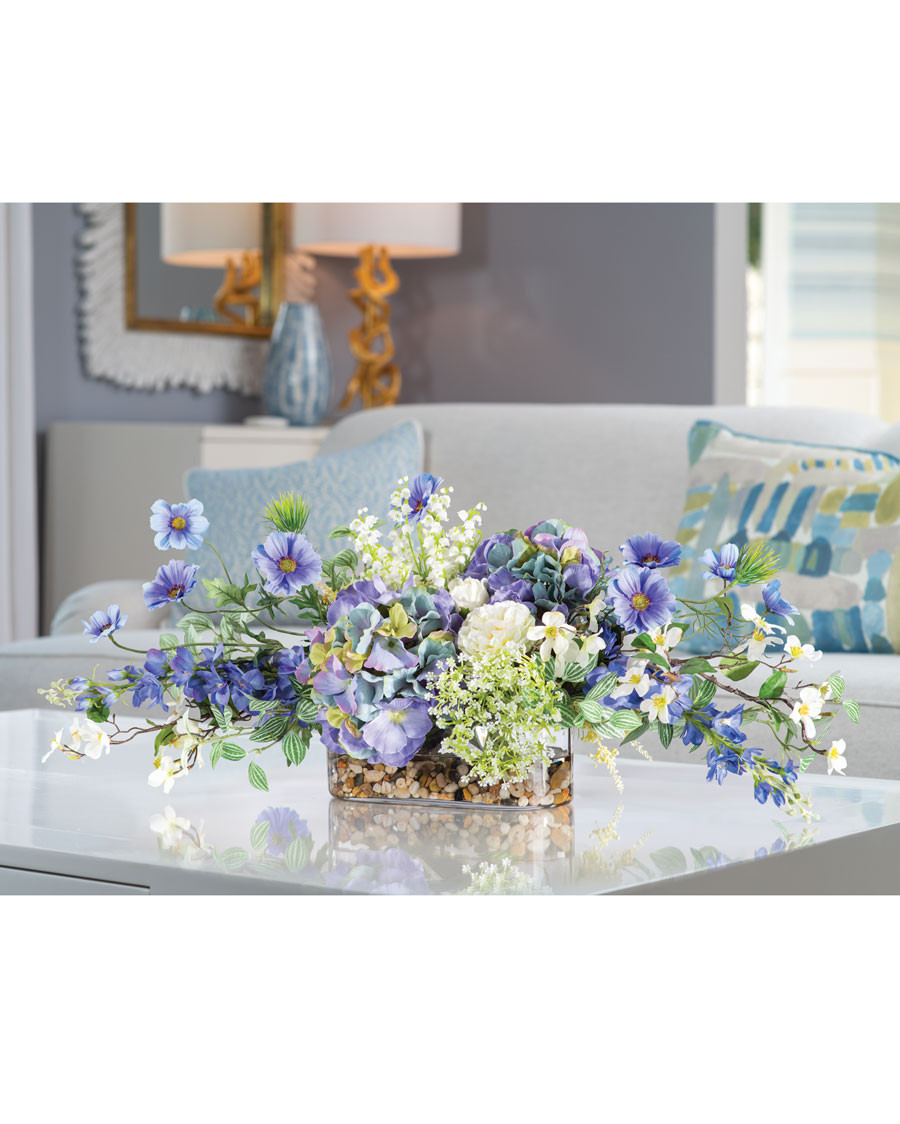 Cosmos & Hydrangea Silk Flower Centerpiece