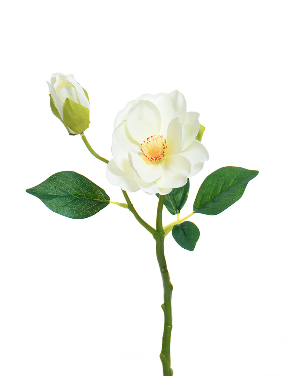 14" Faux Magnolia Flower Stem 3 14" Faux Magnolia Flower Stem