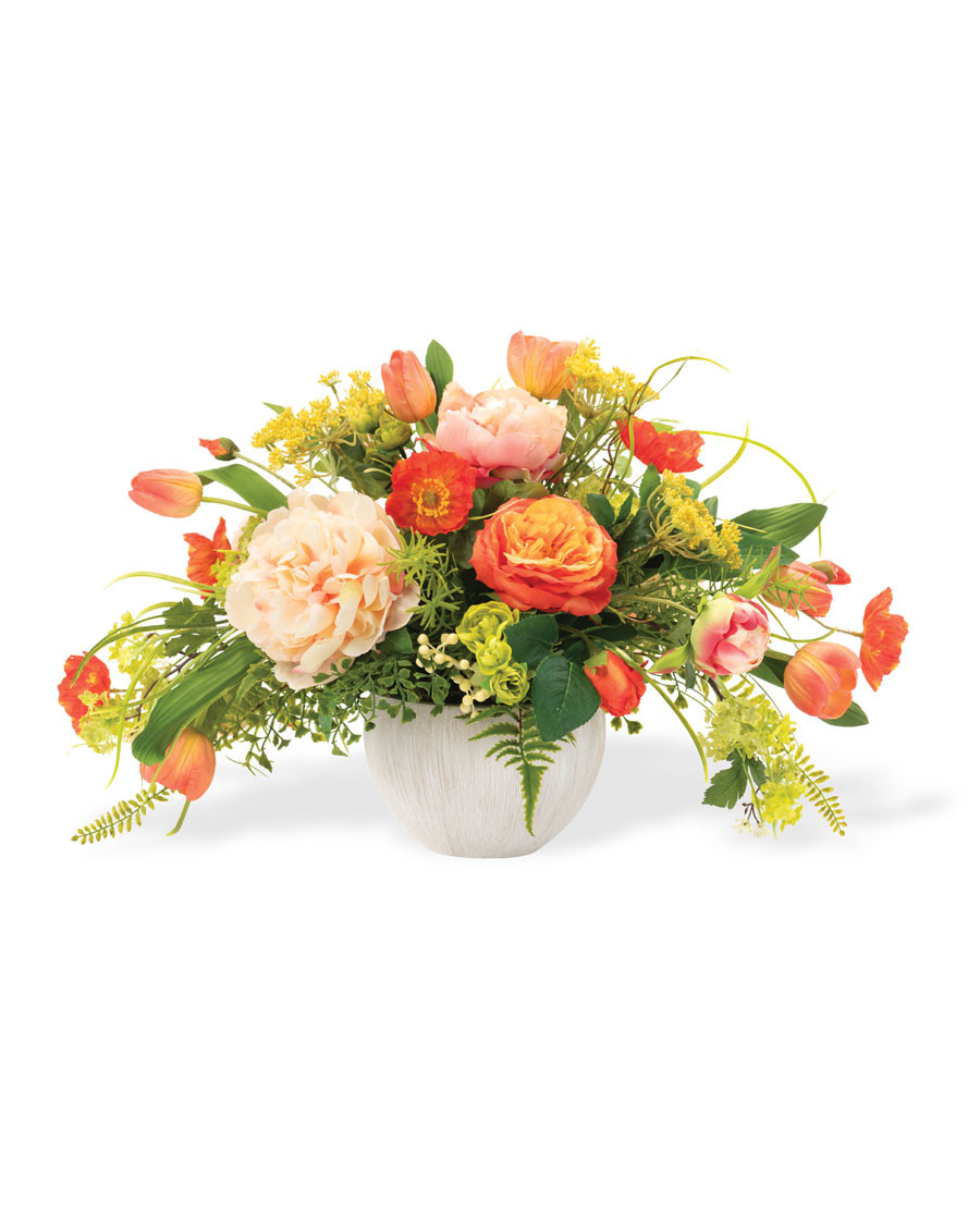 Citrus Sorbet Faux Flower Centerpiece