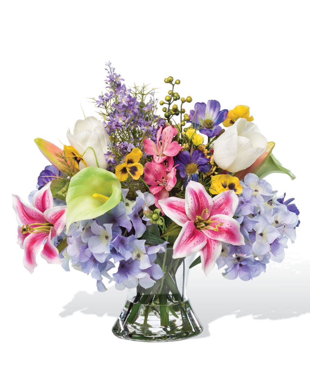 Calla Lily, Tulip & Lily Silk Flower Centerpiece