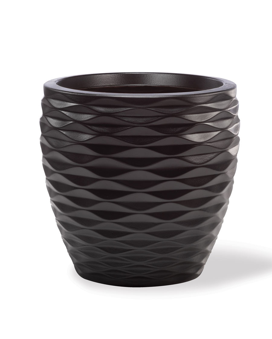 Valencia Decorative Container - 13.5"W x 13"H - Satin Black