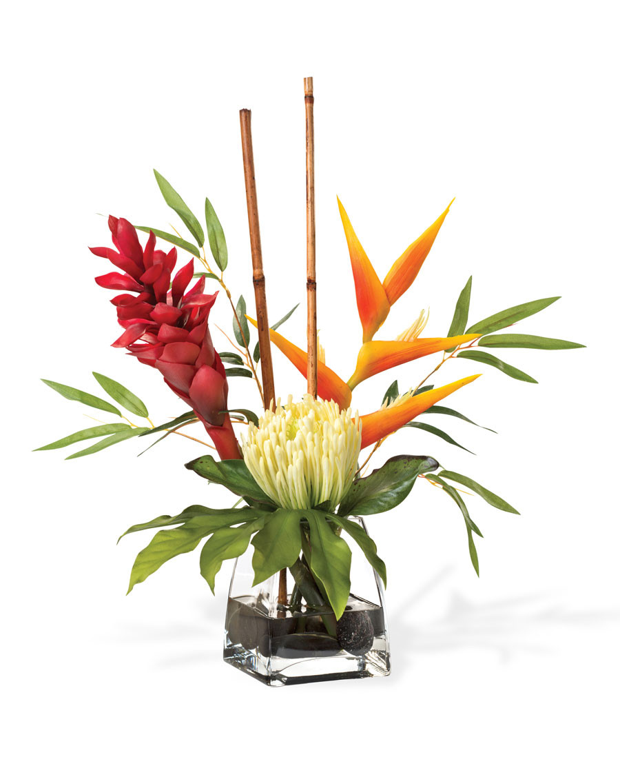 Protea & Torch Ginger Accent Artificial Flower Arrangement