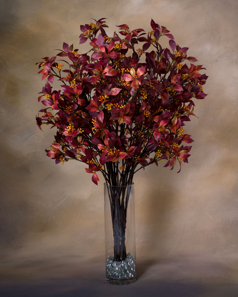 43" Sandcherry & Berries Artificial Foliage Stem Spray