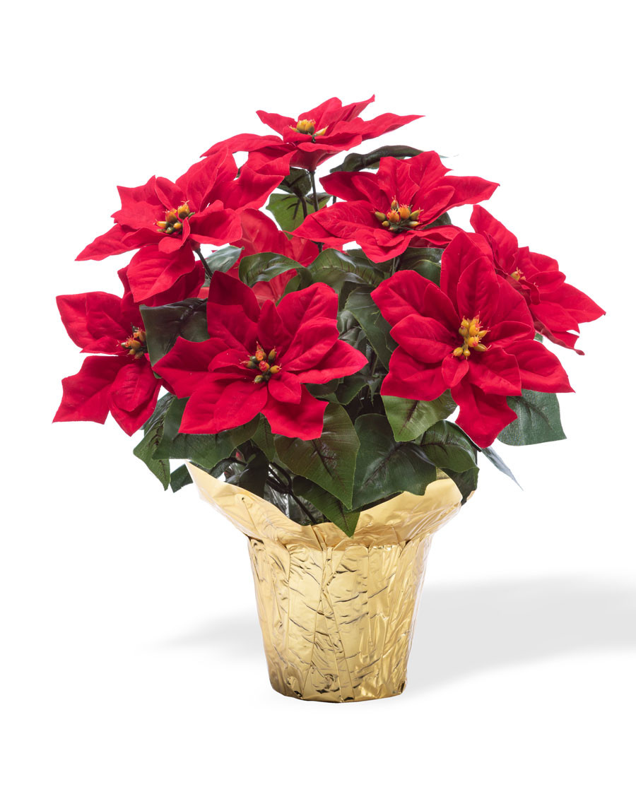 Desktop Silk Poinsettia Plant
