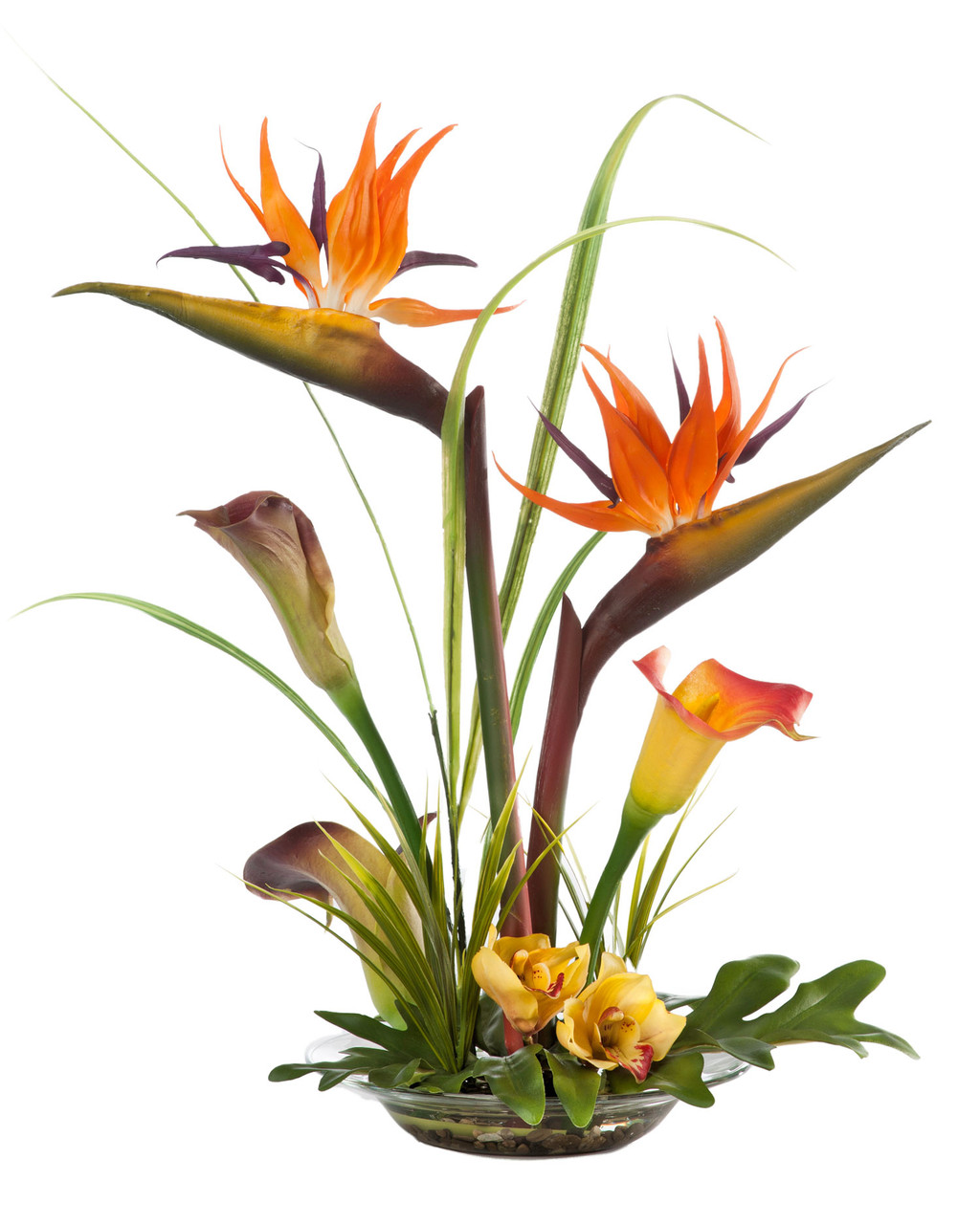 Bird of Paradise & Calla Lily Silk Flower Centerpiece