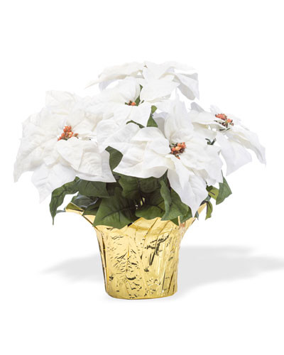 Table Top Silk Poinsettia Plant