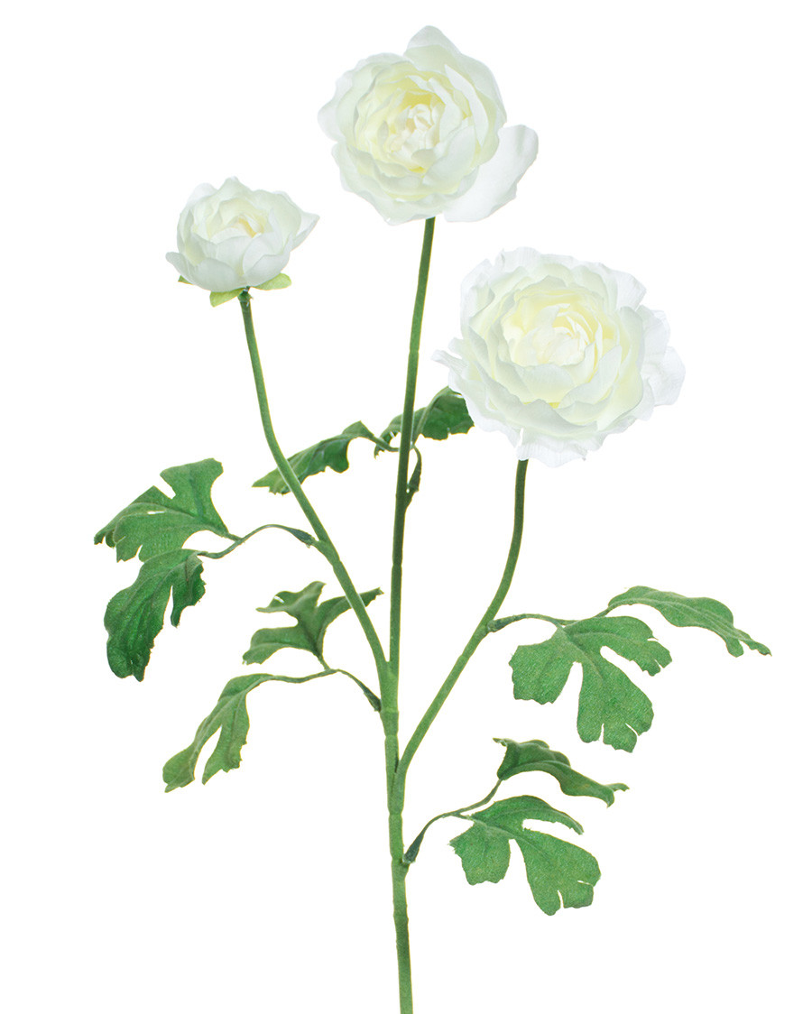 25" Fluffy Ranunculus Silk Flower Stem Spray