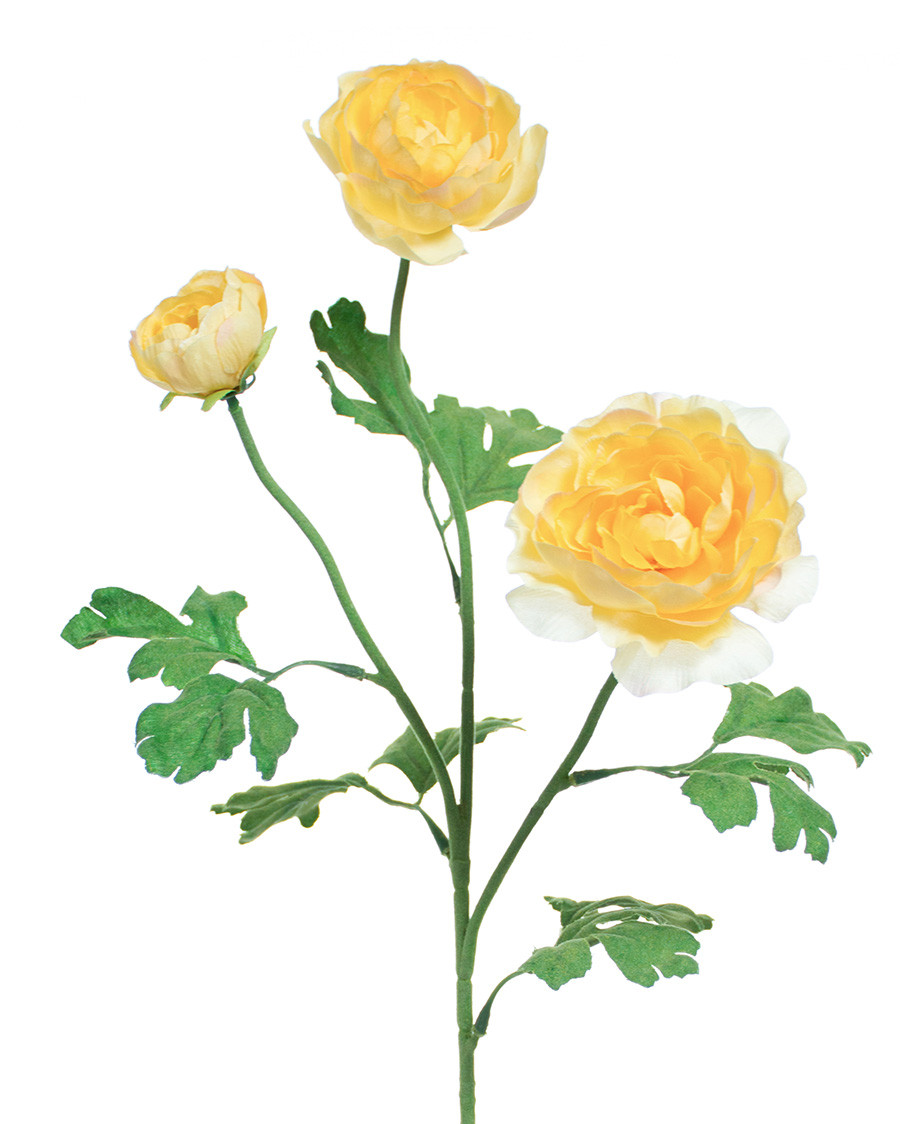 25" Fluffy Ranunculus Silk Flower Stem Spray