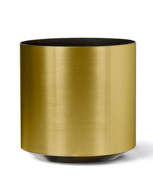 Cylinder Container - 14" W x  14" H - Brushed Gold