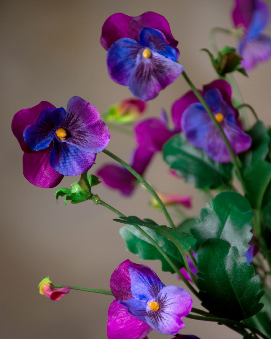 29" Pansy Silk Flower Stem Spray