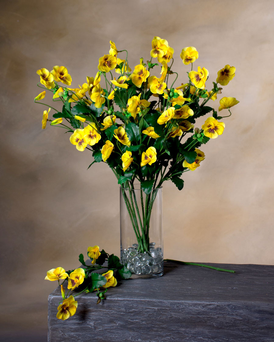 29" Pansy Silk Flower Stem Spray